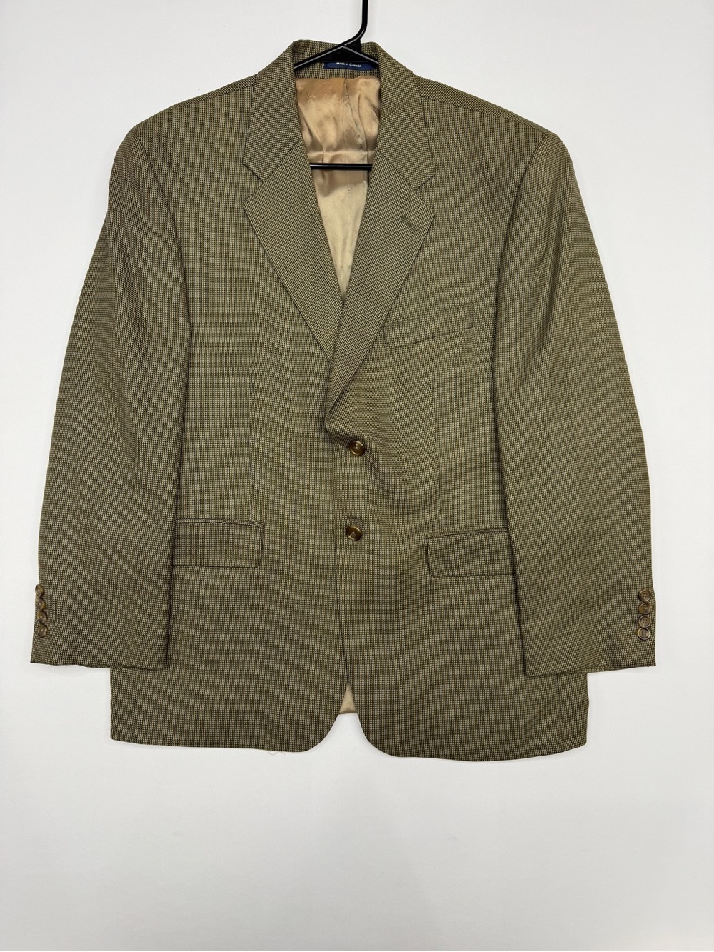 Lauren Ralph Lauren Men's 42S Blazer Jacket Houndstooth Green Brown - Picture 1 of 12